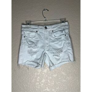 American Eagle white destroyed cut off shorts - size 2